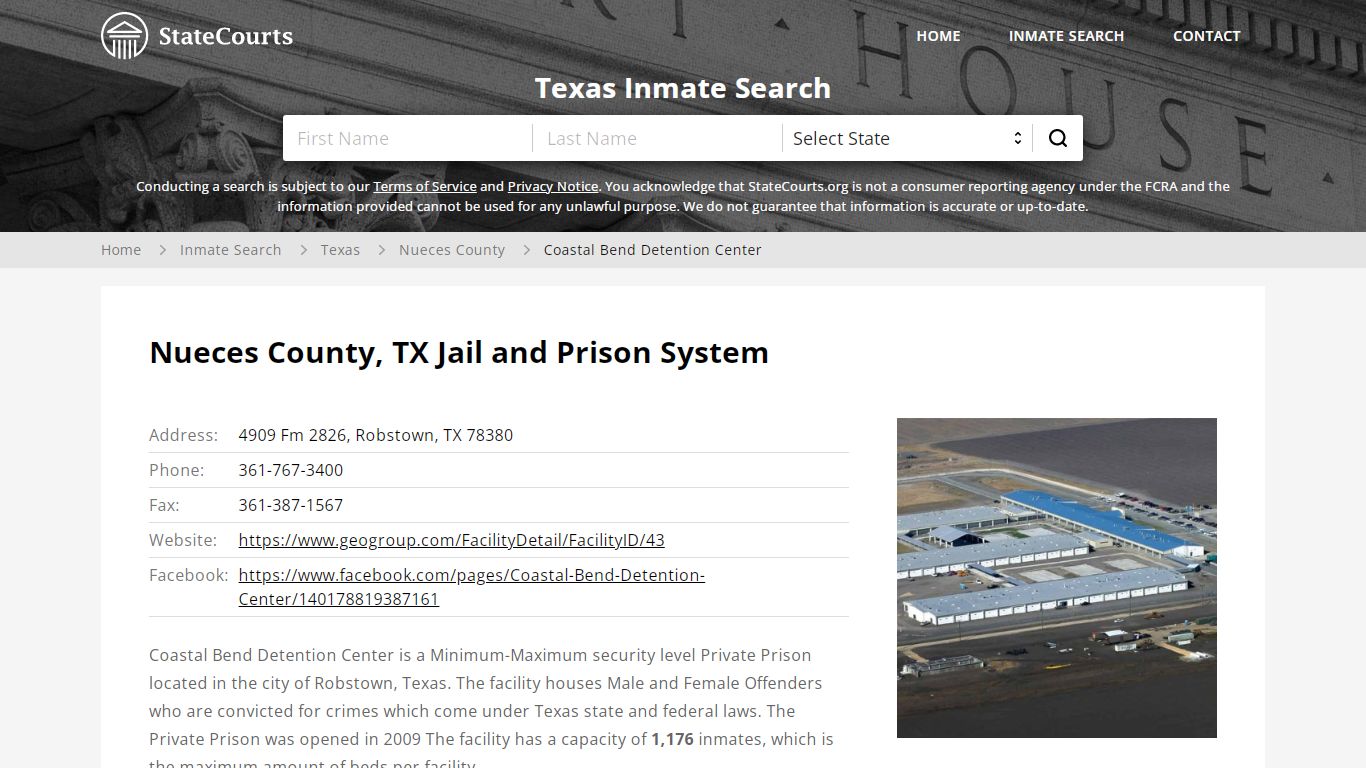 Coastal Bend Detention Center Inmate Records Search, Texas ...