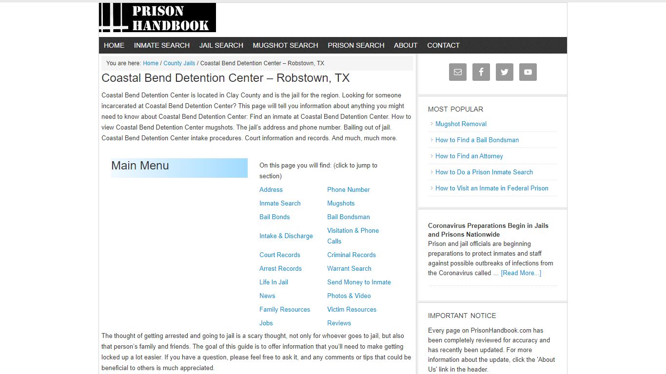 Coastal Bend Detention Center – Robstown, TX
