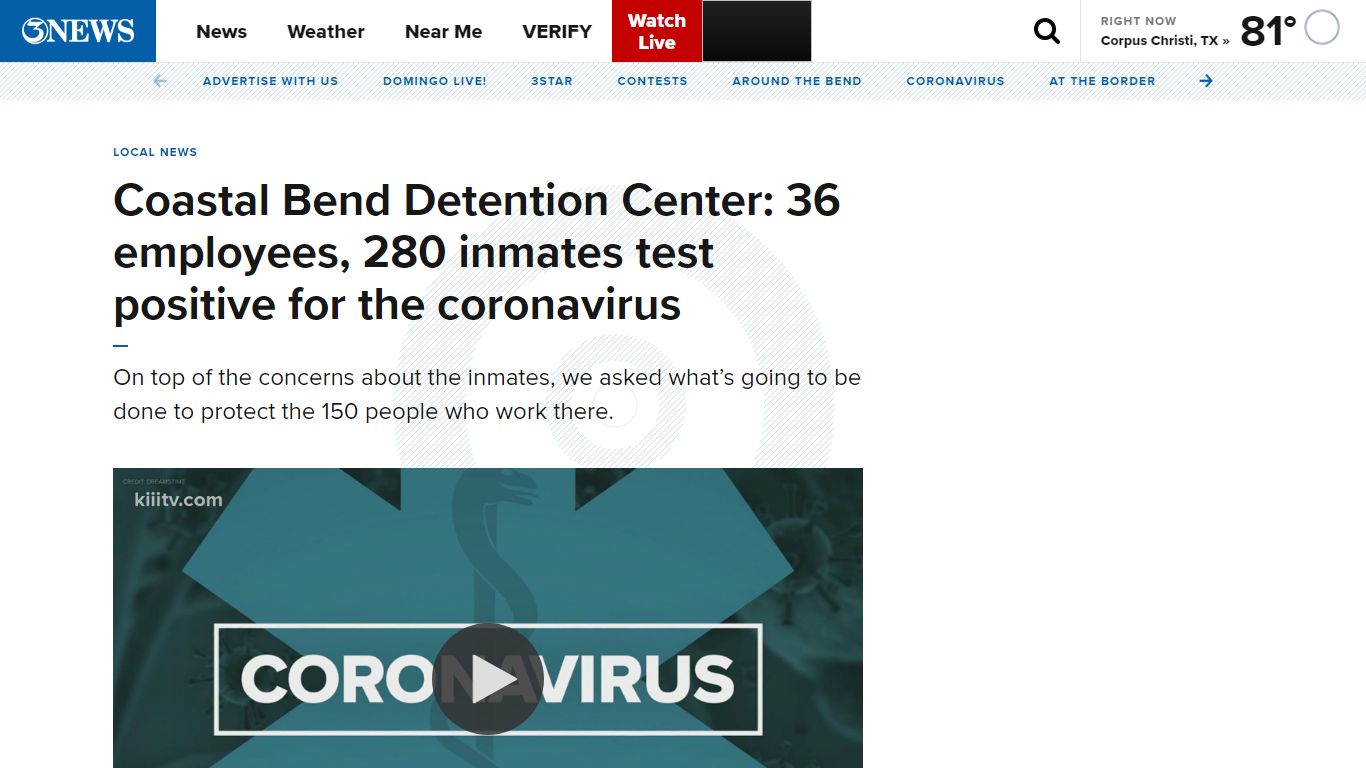 Coastal Bend Detention Center: 36 employees, 280 inmates ...